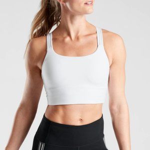 NWT Athleta White Hyper Focused Longline Bra